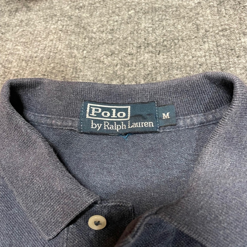 Ralph Lauren Long Sleeve Polo Shirt Men's Medium Blue Pony Logo Preppy Heritage - Picture 6 of 8